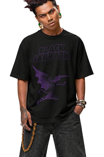 Fuddy Moda Μπλουζάκι Unisex Oversize με στάμπα Black Sabbath Vintage και θέμα...