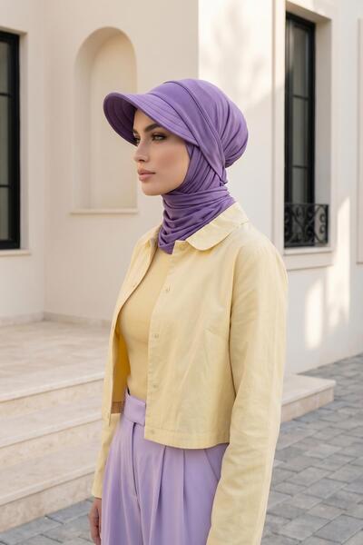 Aisha's Design شال عملي من القطن الممشط مزود بحاجب قابل للإزالة وقابل للتعديل...
