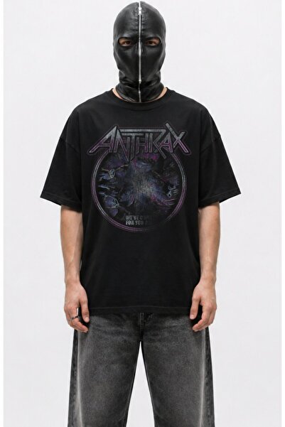 Fuddy Moda Unisex Oversize Anthrax We've Come For You All Μπλουζάκι με στάμπα...