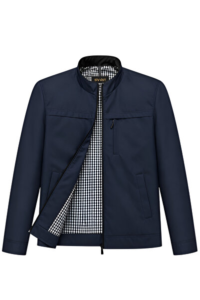 SİVAİST Men's Navy Blue Two Inner Pockets Bonded Water and Windproof Seasonal...