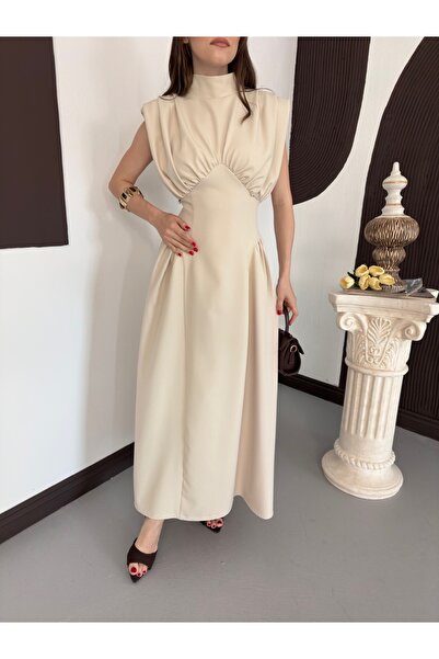 Ekim Store Φόρεμα μάξι πριγκίπισσας με πιέτες και κορδόνι στη μέση