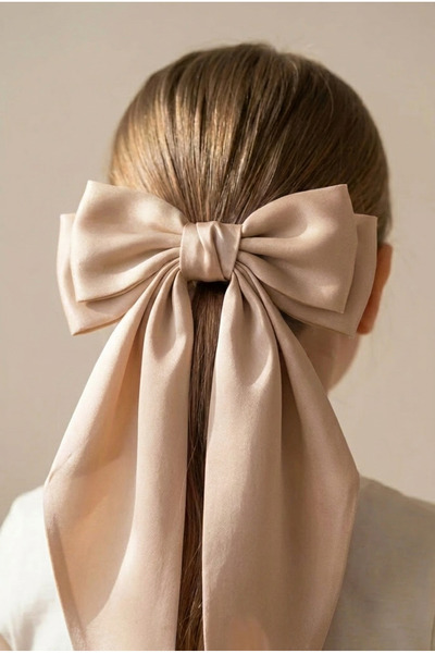 Katia&Bony Long Bow Detailed Beige Hair Clip