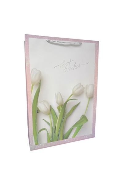 AFO Set 12 Pungi Cadou Glitter si Lalele Roz 30x43x12