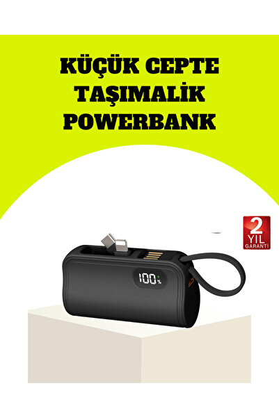 renklime Dahili Type-C Konektörlü Mini 2000mAh Powerbank