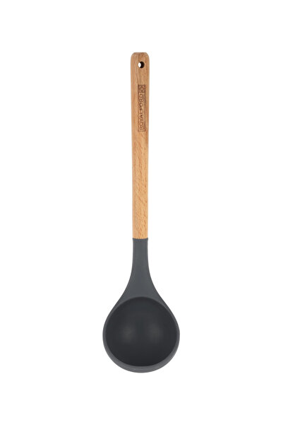 ROYALFORD Silicone Soup Ladle with Wooden Handle