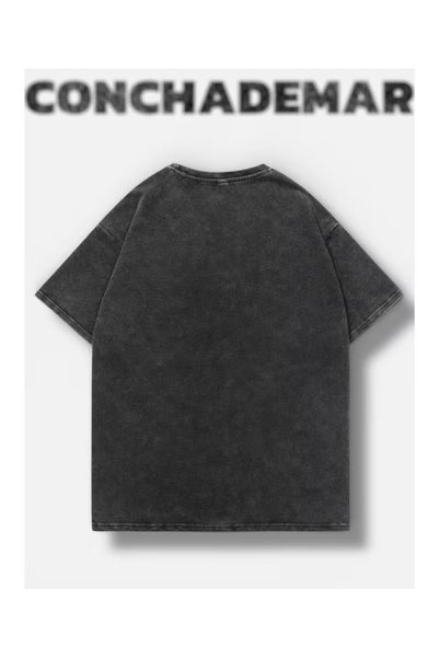 LAND MODA Tricou imprimat oversize unisex vintage confortabil basic stil stradal