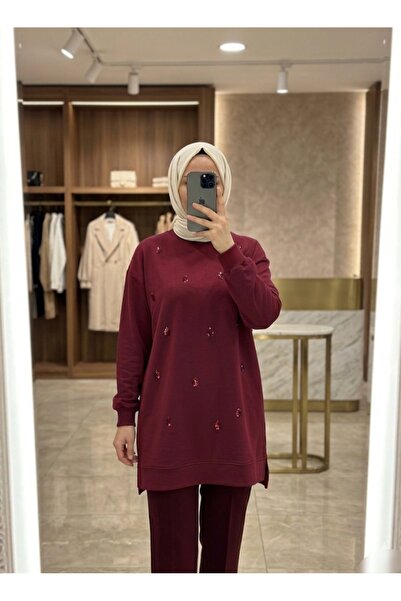 Azram Fashion Kadın damla desenli bisiklet yaka tunik