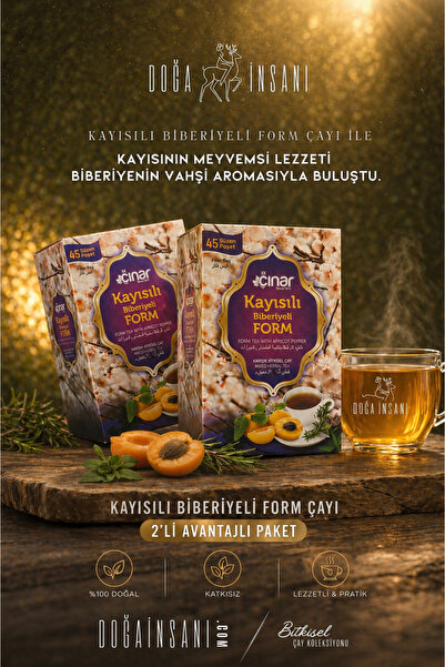 Doğa İnsanı Kayısılı Biberiyeli Form Çayı 2'li Avantajlı Paket (2 x 45'li Süz...