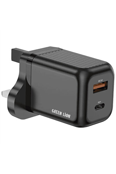 Green Lion شاحن حائط فائق الصغر بتقنية GaN بقوة 45 واط مع كابل USB-C إلى USB-...