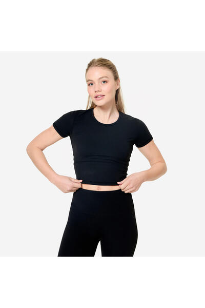 Decathlon Domyos Kadın Yoga/Pilates Tişörtü - Siyah