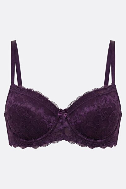 hadiora Women's Plum Lace Unassisted Bra