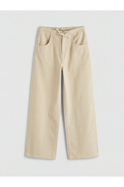 LC Waikiki Girls' Wide-Leg Gabardine Trousers