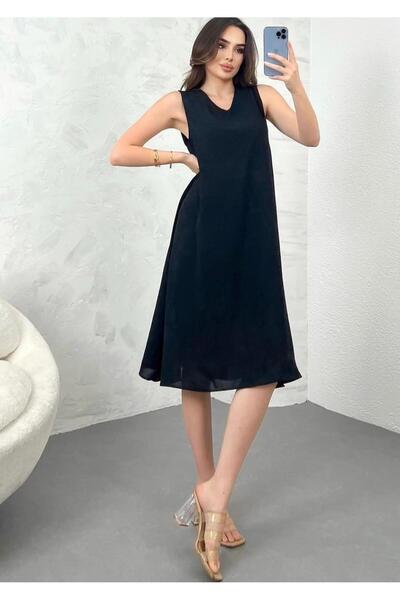 FEMİNEER.com Γυναικείο Μαύρο Φόρεμα Ayrobin