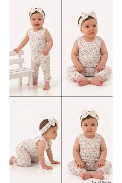 BilfolD 3/12 Month Cotton Baby Set with Bandana and Straps