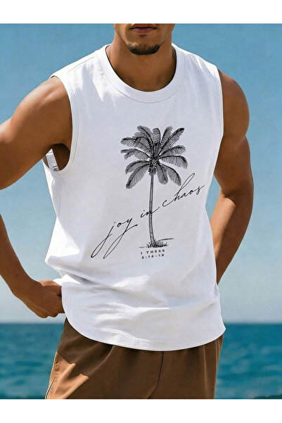 bellanova Printed Sleeveless Tshirt Men's Zero Sleeve Clothing Sportswear Ove...