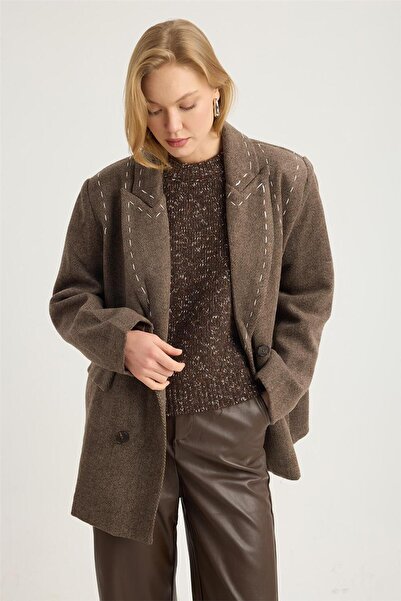 HomeStore Long Herringbone Jacket