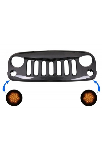 Angels Auto Grila cu Semnalizari LED compatibila cu Jeep Wrangler (2007-up) A...