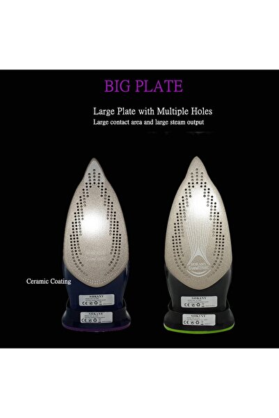 Generic 2400W Ceramic Soleplate Steam Iron 360ml Water Tank Self-Cleaning for...