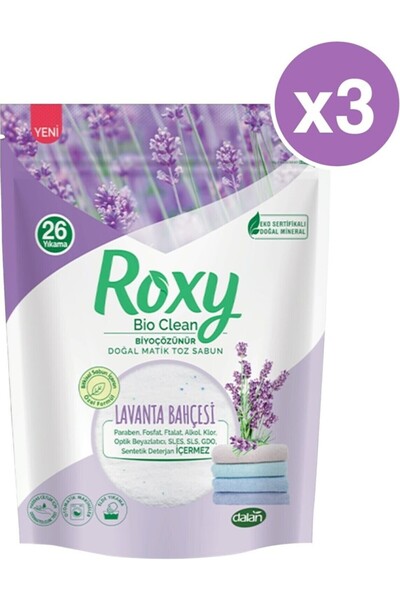 Dalan Bio Clean Lavanta Bahçesi Toz Sabun 800 gr (26 Yıkama) x 3 Adet