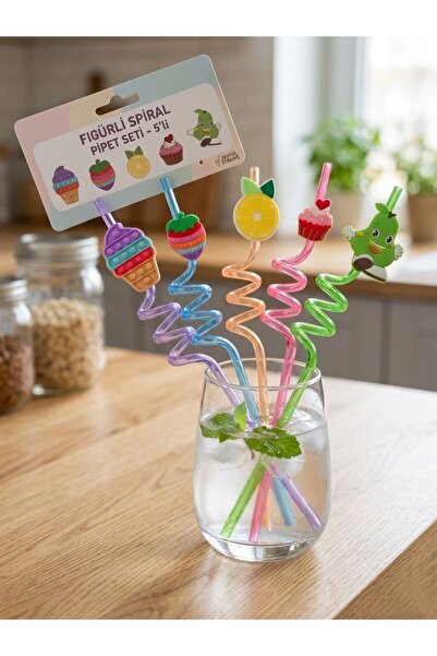 HB LİFE Figürlü Pipet Renkli Parti Pipeti Çocuk Doğum Günü Süs Pipeti Eğlence...