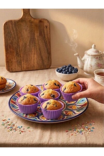 HB LİFE 6lı Silikon Muffin Kalıbı Kek Cupcake Kalıbı Yapışmaz Isıya Dayanıklı...