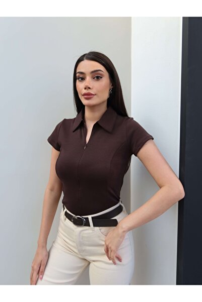 ESRAHELVACI Κοντομάνικο κορμάκι με φερμουάρ