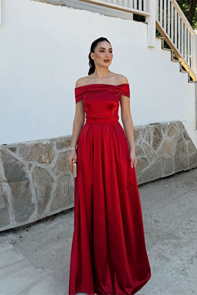 Sindimoda Βραδινό φόρεμα Oliverr Madonna Yaka