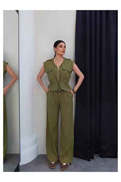 ESRAHELVACI Σετ παντελόνι με γιλέκο και κορδόνι στη μέση