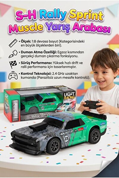 Tıfıl Toys Uzaktan Kumandalı 9 Fonksiyonlu Sesli Işıklı 1:8 Ölçekli Duman ve ...