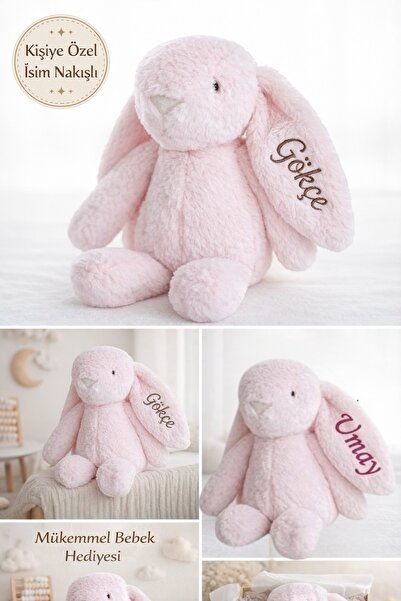 FeyzaDesign Yumuşacık Peluş Tavşan Oyuncak, Bebekler İçin Uyku Arkadaşı (35 cm)