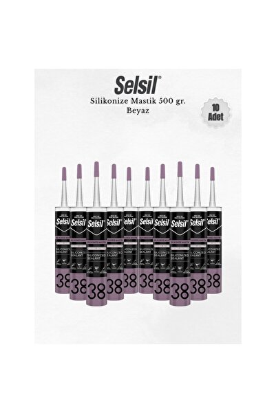 Selsil Silikonize Beyaz Mastik 500 Gr. - 10 Adet
