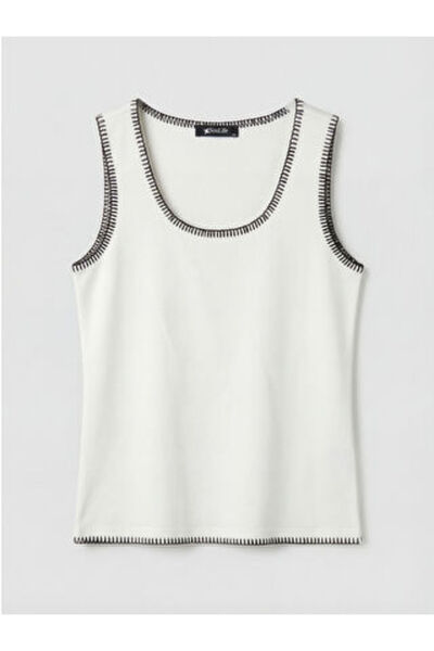 LC Waikiki New Season White U-Neck Women's Undershirt