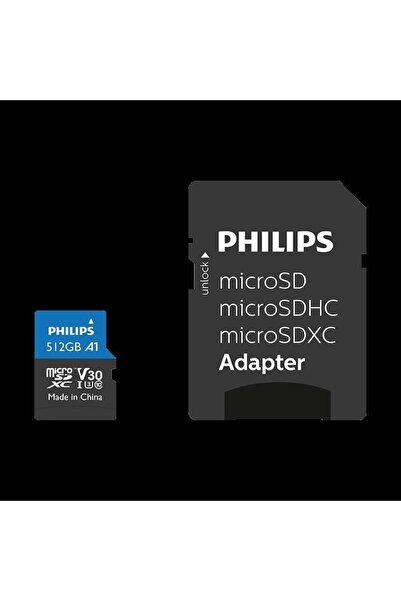 Philips Ultra Pro 512 Gb Uhs-ı U3 Class 10 V30 Sd Adaptörlü Microsdxc Kart