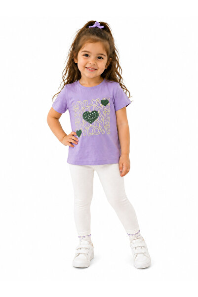 ModaPlaza Tricou din bumbac pieptănat brodat My Love pentru fete 11101