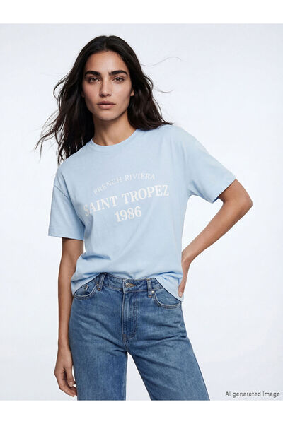 LC Waikiki Esvab • Modern & Distinctive Saint Tropez Printed Women's T-Shirt
