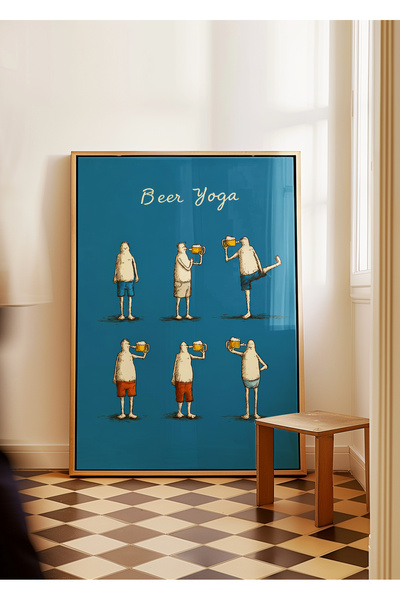 ARTHOUSECOLLECTIVE Alkol / Bira Koleksiyonu - Bira Yogası - Çerçevesiz Poster