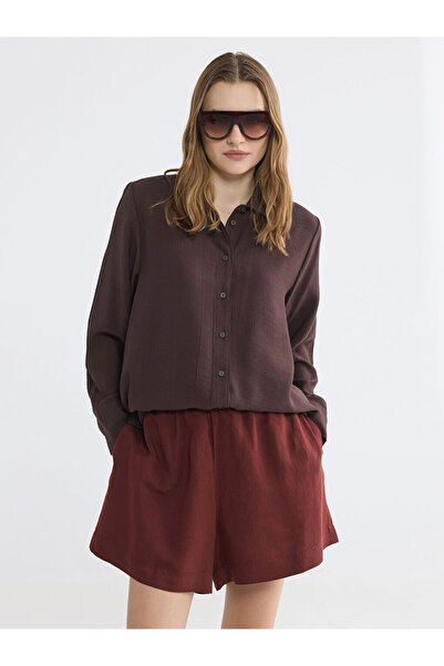 LC Waikiki Brown Textured Women's Shirt