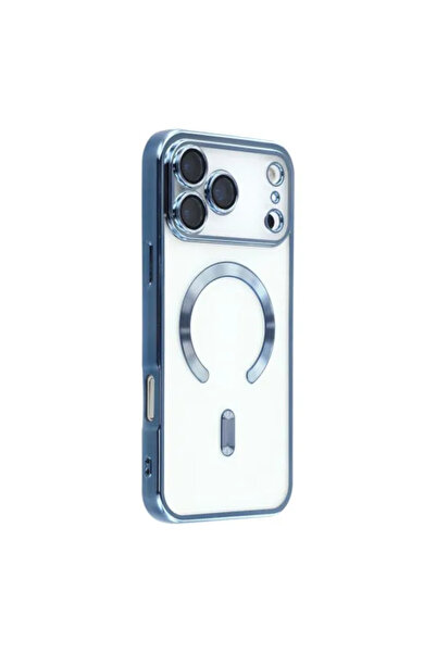 OEM Husă iPhone 17 Pro Max Luxe Armor, MagSafe, Silicon Transparent Albastru,...