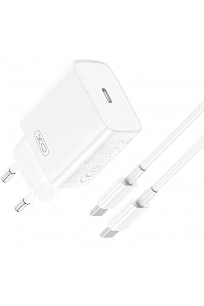 XO Design Incarcator Retea Cu Cablu USB-C CE15, 20W, 3A, 1 x USB-C, Alb