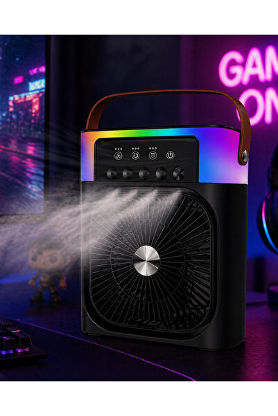 Epilons Taşınabilir Mini Klima Nemlendirici Fan Rgb Led Aydınlatmalı Usb Fan