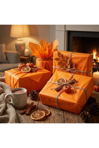 koliciabla Orange Pelur Paper (50X70 cm) - 100 Pieces the Color of Creativity and Energy (20 Gr)