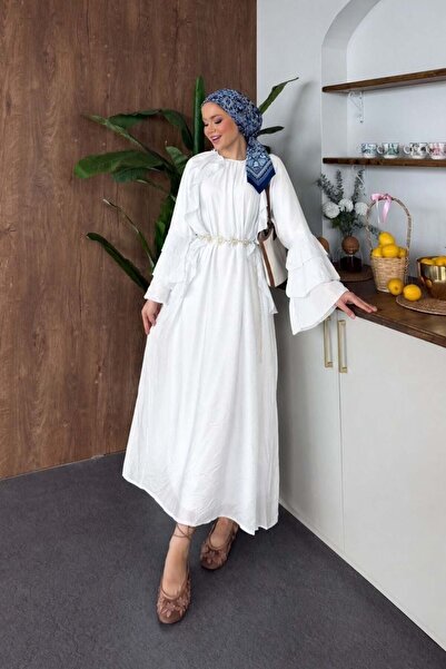 Şulemoda Giyim Φόρεμα με βολάν Hoqa Λευκό