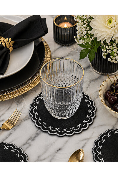 Nakışlı Bardak Altı 6’lı Set – Modern, Leke Tutmaz & Su Geçirmez