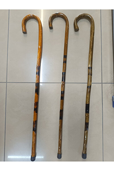 Minawish Eğik Beykoz Bastonu – El Yapımı Doğal Ahşap, Klasik ve Şık Yürüyüş B...