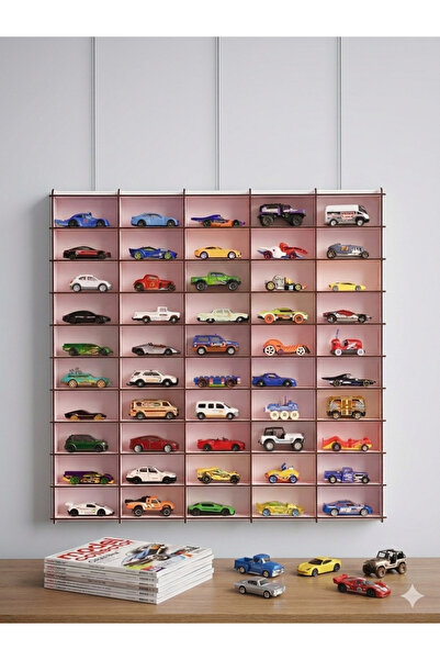 My Kids Room Oyuncak Araba Rafı 1/64 Beyaz Renk 50'li