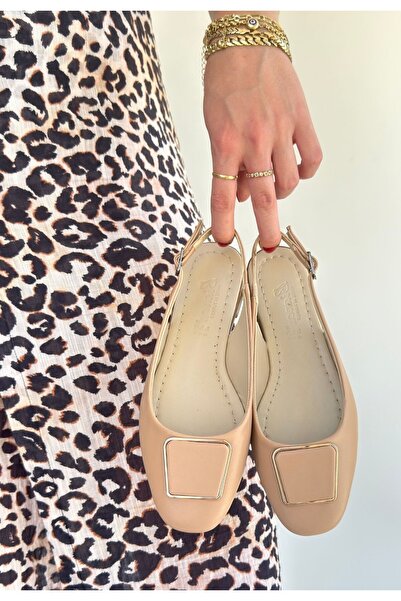 MYSSHOES Canka Nude Skin Ballerina Shoes