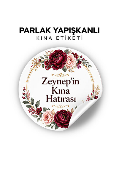Kına Etiketi - Düğün, Nişan, Kına (YAPIŞKANLI - 70 ADET)
