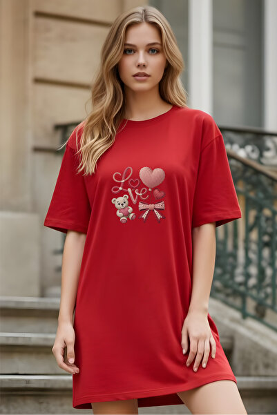 HOFFNUNG Women's Short Sleeve Oversize Crew Neck T-Shirt Dress Nightgown