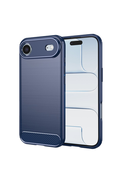Techsuit Husa pentru iPhone 17 Air, Carbon Silicone, protectie antisoc, albastru