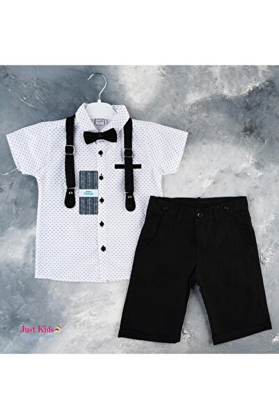 Terry Set/Ținută din 4 piese, pantaloni scurți și cămașă albă cu imprimeu, 1-...